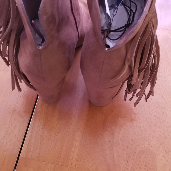 Mossimo ankle boots peep toe fringe design - Picture 5 of 16